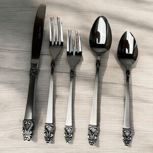 SILVERWARE Grace SYMPHONY Heavy Gauge Stainless Steel Flatware 5 PIECE Set